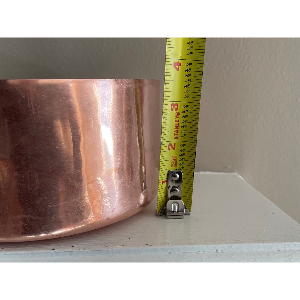 Vintage French Copper Saucepan with Cast Iron Handle - Picture 10 of 11